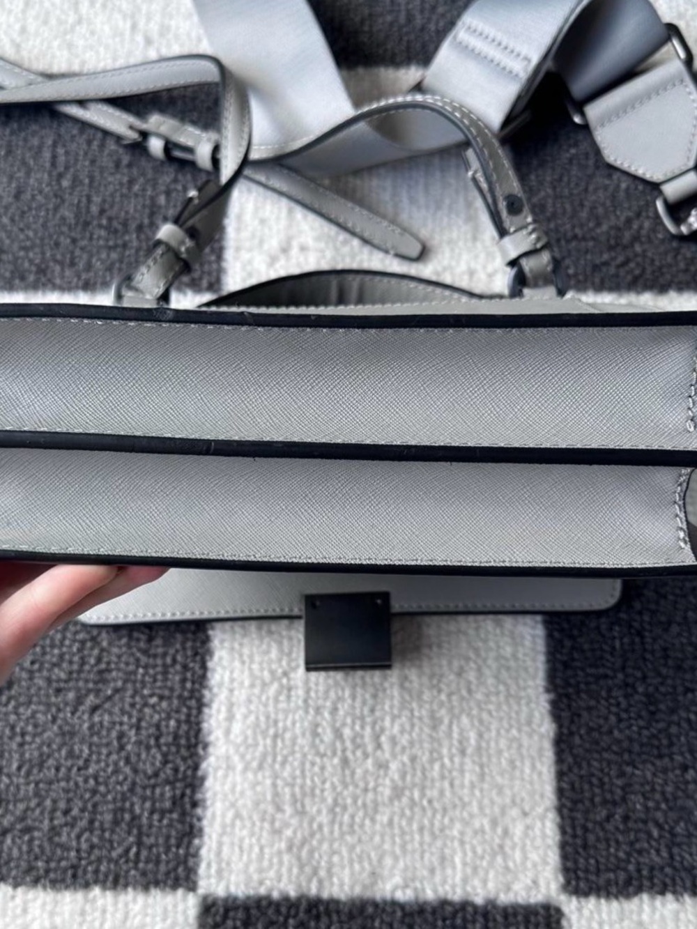 Etienne Aigner Gray Structured Top-Handle Satchel with Adjustable Strap - Picture 5 of 7